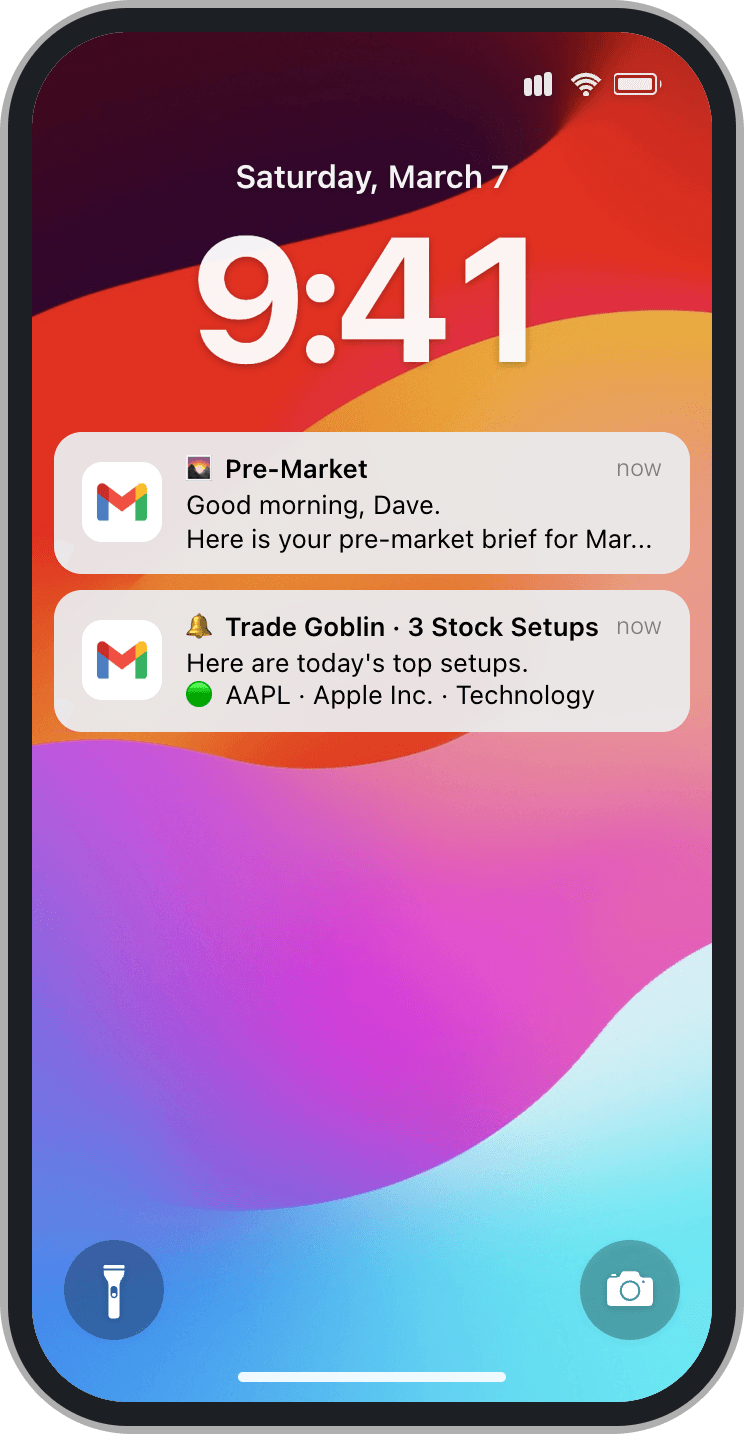 Trade Goblin iOS email notification preview